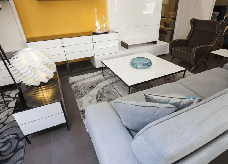 marble coffee table in a room