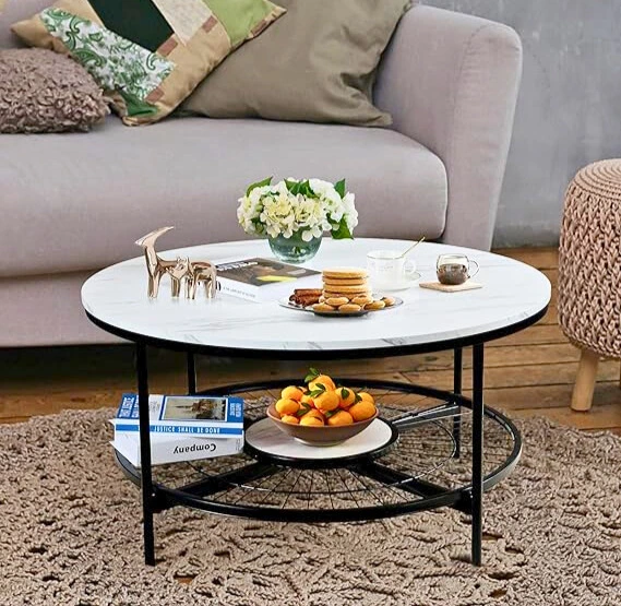 Marble Coffee Table with Sun Shape
